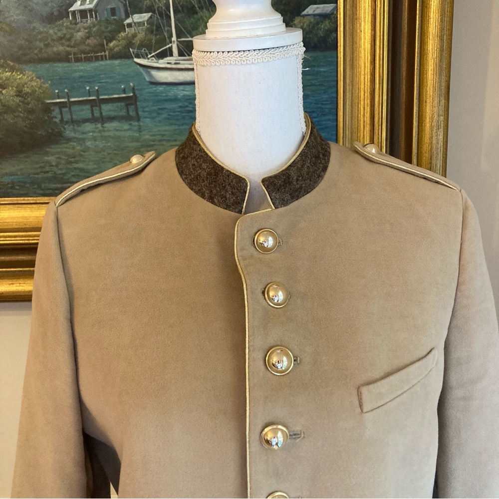 MANGO Camel Tan Velvet Military Jacket - Picture 4 of 11